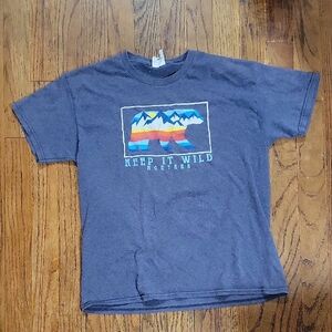 Delta Kids Short Sleeve Tee - Blue with Multicolor Bear Design